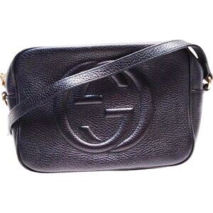 (S6) Gucci Crossbody Bag Black Leather